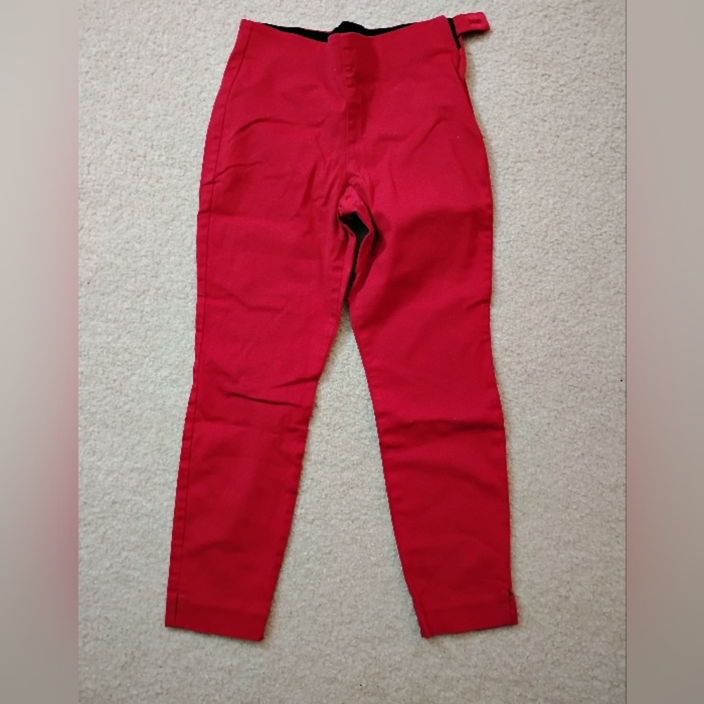 VGUC Women's Old Navy Bright Red Stretch Side Button Pants - Sz 2